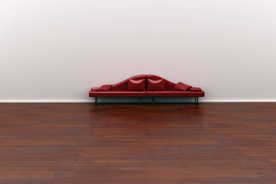 Big sofa on wood