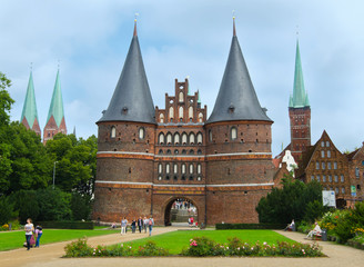 Fototapeta na wymiar Holsten Gate of Lübeck