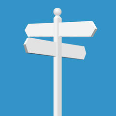 A Blank White Sign Post