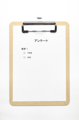 クリップボード木　アンケート