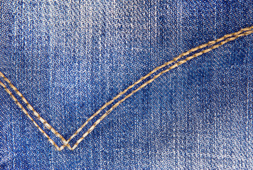 jeans texture with yellow stitches on the pocket