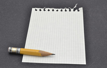 ein Blatt Papier und ein alter Bleistift
