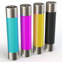 3d tubes with cmyk ink