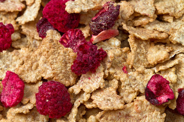 Corn flakes and red berries