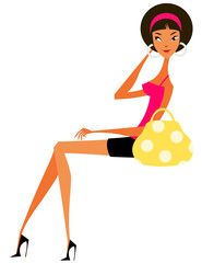 side view of woman sitting