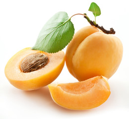 Apricots with leaves