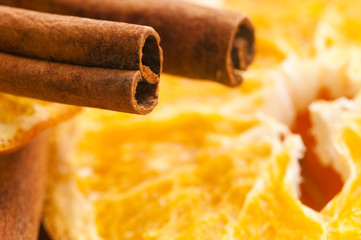 Dried orange and cinnamon sticks - christmas decoration