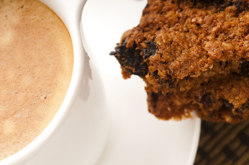 Cookies with hot coffee