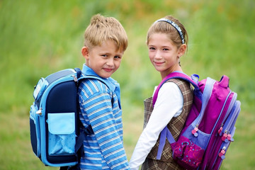 portrait of  boy with  girl