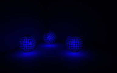 Blue abstract balls