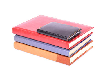 Pile of books, leather covers