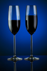 Glass of wine in studio