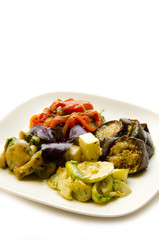 Plate of stewed vegetables