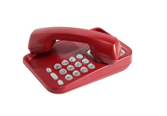 Red Telephone On White