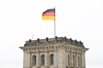 German flag on Reichstag building
