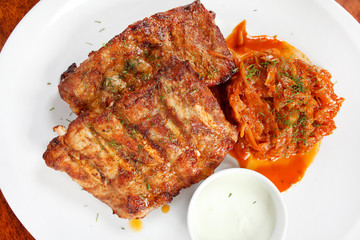Ribs with smoky spicy sauce