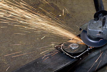 angular grinder cleaning data from hard drive