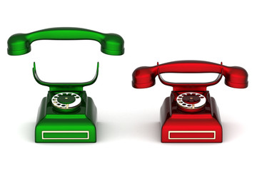 image of beautiful, old phone on a white background