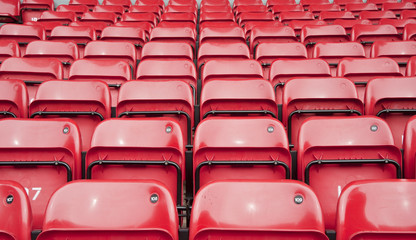 Repetitive pattern of football stadium seating
