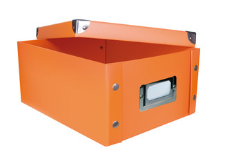 Orange opened storage box