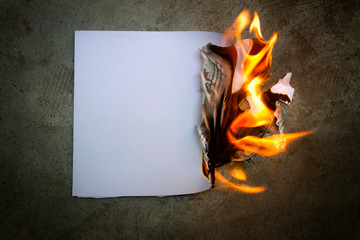The paper was a fire burning