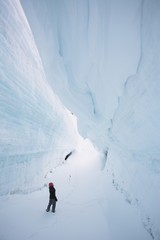 Inside the ice - glacier crevasse