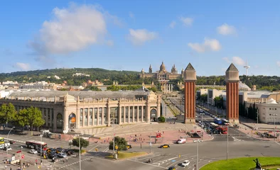 Crédence de cuisine en verre imprimé Barcelona Palau Nacional sur la colline de Montjuic à Barcelone, Espagne