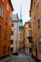 Fototapeta na wymiar Sztokholm, Szwecja. Opierając się na Starym Mieście