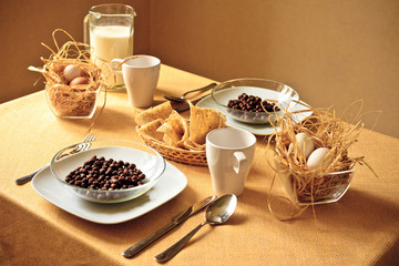 country breakfast tableware