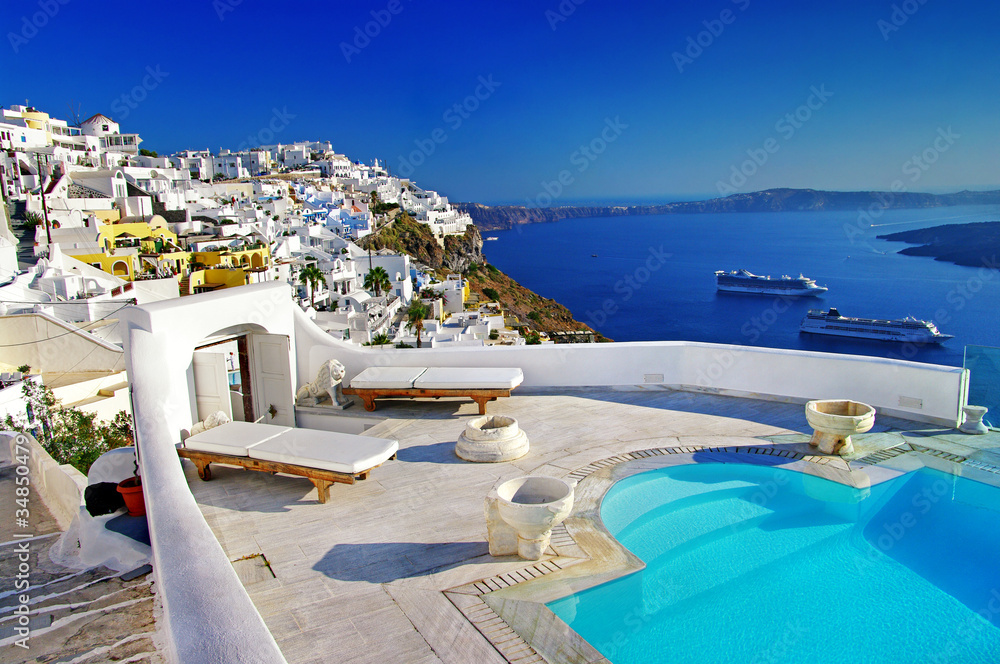 Wall mural luxury vacation - santorini