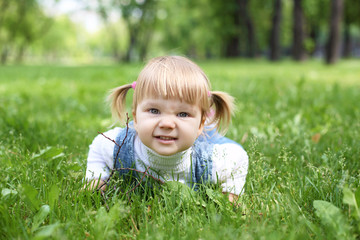 Portrait of a little girl outdoors