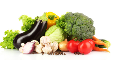 A set of fresh vegetables isolated on white