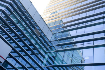 modern glass silhouettes of skyscrapers