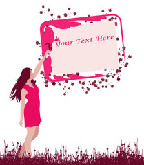 Congratulatory card with the girl