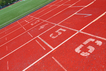 Fototapeta premium Running track with number 1-6
