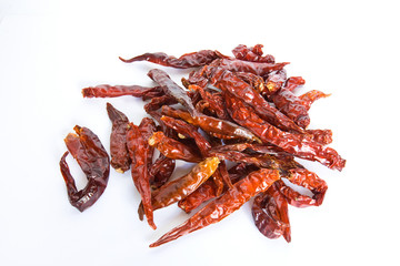 Dried red hot chilli peppers