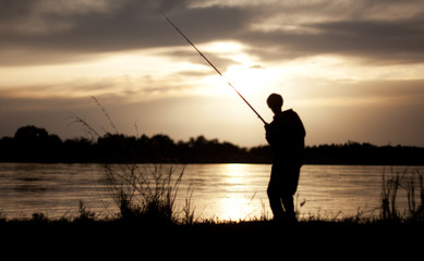 The fisherman at sunset