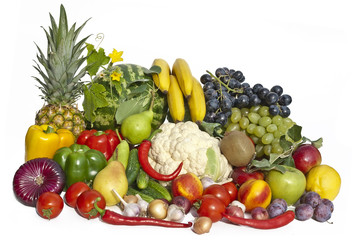 The group of vegetables and fruits