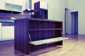 Modern kitchen in cross process colors