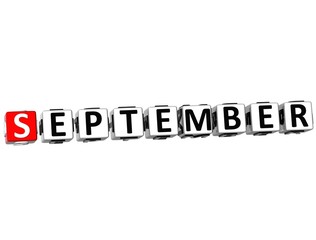 3D September Block Text