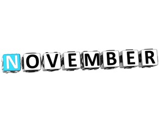 3D November Block Text
