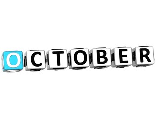 3D October Block Text