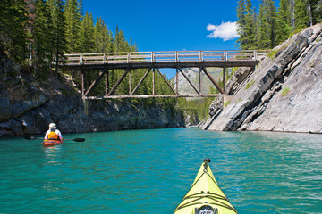 kayaking, cascade river, alberta © stevengaertner
