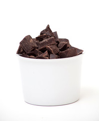 delicious close-up of chocolate in a white dish