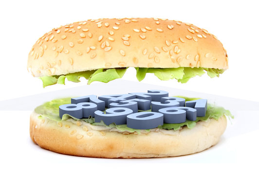 burger with numbers