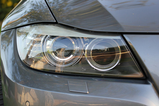 Headlights of a car