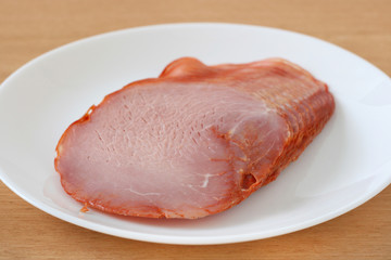 Ham on a plate