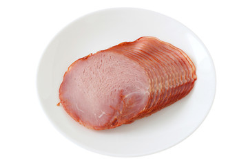 Ham on a plate