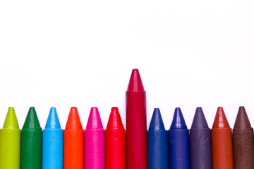 Colorful wax crayons