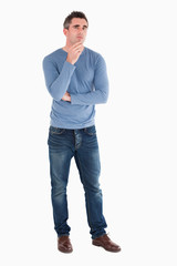 Fototapeta premium Thoughtful man posing